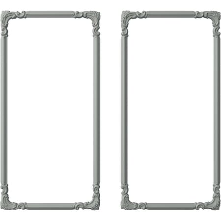 Ekena Millwork 24-in. W x 48-in. H Ashford Panel Moulding Kit Double Panel PMLKAS24X48B